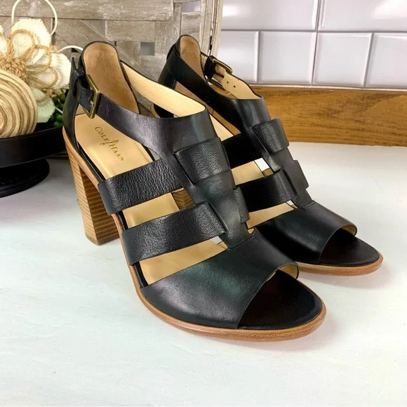 Cole Haan Cameron Block Heel Strappy Leather Sandals - Picture 6 of 12